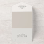 Invitation Tout En Un Simple hiver verdure Oval Ivory Cream Mariage (Dehors)