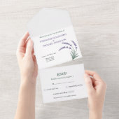 Invitation Tout En Un Simple Lavender Wedding RSVP (Déchirure)