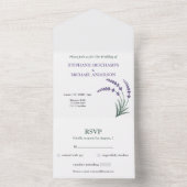 Invitation Tout En Un Simple Lavender Wedding RSVP (À l'intérieur)