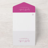 Invitation Tout En Un Simple Magenta QR Code Classy Script Mariage (Dehors)