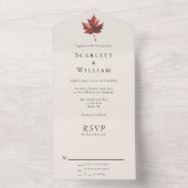 Invitation Tout En Un Simple Mariage à feutre de chute minimale (À l'intérieur)