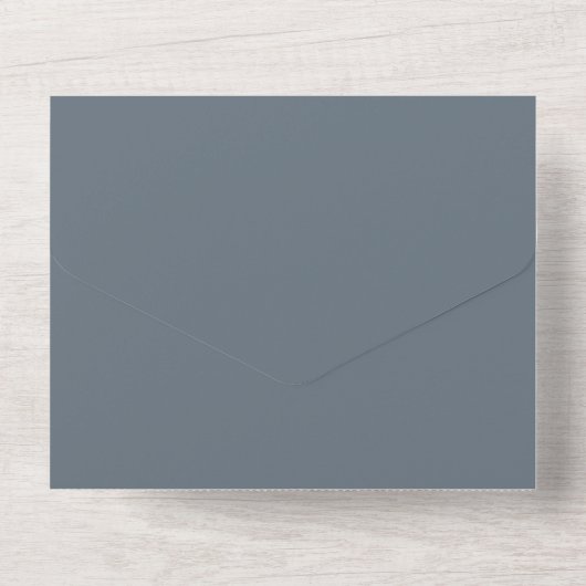 Invitation Tout En Un Simple Mariage Botanique Dusty Bleu (Verso)