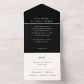 Invitation Tout En Un Simple Mariage Moderne Noir (À l'intérieur)