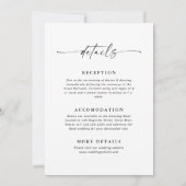 Invitation Tout-en-un simple Mariage noir et blanc classique (Dos)
