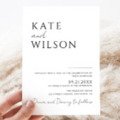 Invitation Tout-en-un simple Mariage noir et blanc classique