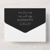 Invitation Tout En Un Simple Mariage RSVP Photo Noir et Blanc 2 (Verso)