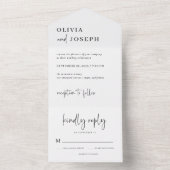 Invitation Tout En Un Simple, moderne et minimaliste | MARIAGE (À l'intérieur)