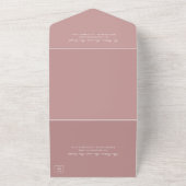 Invitation Tout En Un Simple Monogramme Elegant Dusty Rose Mariage (Dehors)