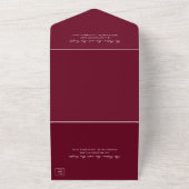 Invitation Tout En Un Simple Monogramme Elegant Mariage Bourgogne (Dehors)