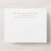 Invitation Tout En Un Simple Monogramme Elegant Mariage Or (Verso)