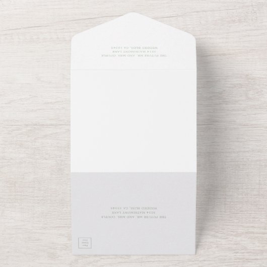 Invitation Tout En Un Simple Monogramme Sage Vert Formal Élégant Mariage (Dehors)