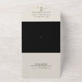 Invitation Tout En Un Simple Moody Greenery Mariage noir & beige (Dehors)