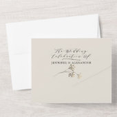 Invitation Tout En Un Simple Moody Greenery Mariage noir & beige (Verso)