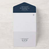 Invitation Tout En Un Simple Navy Blue Mariage photo tendance (Dehors)