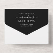 Invitation Tout En Un Simple Noir Blanc 2 Photo Code QR RSVP Mariage (Verso)