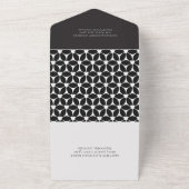 Invitation Tout En Un Simple Noir Blanc Rétro (Dehors)