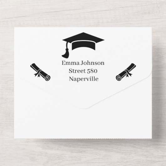 Invitation Tout En Un Simple Noir Et Blanc Personnalisé Enregistrer La D (Verso)