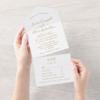 Simple Or & Blanc Calligraphie Mariage
