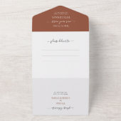 Invitation Tout En Un Simple Rustique Mariage Marron Clair 2 Photo RSVP (Dehors)
