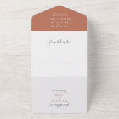 Invitation Tout En Un Simple rustique Terracotta 2 Photo Mariage RSVP (Dehors)