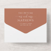 Invitation Tout En Un Simple rustique Terracotta 2 Photo Mariage RSVP (Verso)