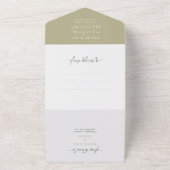 Invitation Tout En Un Simple Sage Green 2 Photo QR Code RSVP Mariage (Dehors)