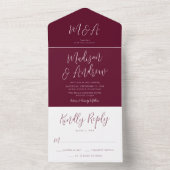 Invitation Tout En Un Simple Script Mariage Bordeaux (À l'intérieur)