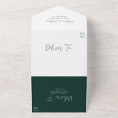 Invitation Tout En Un Simple Script Mariage Vert Forêt (Dehors)