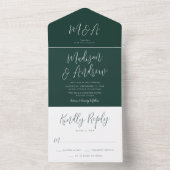 Invitation Tout En Un Simple Script Mariage Vert Forêt (À l'intérieur)