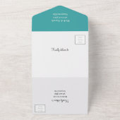 Invitation Tout En Un Simple Turquoise Customisé Enregistrer la date (Dehors)