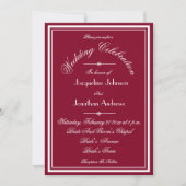 Invitation Tout en un site Web RSVP Courriel Mariage Bourgogn (Devant)