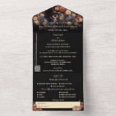 Invitation Tout En Un Skeletons de baiser romantique Mariage gothique (À l'intérieur)