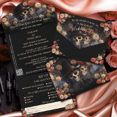 Invitation Tout En Un Skeletons de baiser romantique Mariage gothique