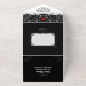 Invitation Tout En Un Skeletons mariages Coeur Noir Blanc - Ensemble Ave (Dehors)