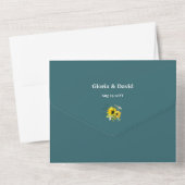 Invitation Tout En Un Smokey Green Sunflower Code QR (Verso)