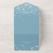 Invitation Tout En Un Snowflakes blanc moderne Code QR bleu (Dehors)