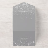 Invitation Tout En Un Snowflakes blanc moderne Code QR Mariage (Dehors)