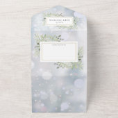 Invitation Tout En Un Snowflakes d'hiver Baby shower de feuillage vert (Dehors)