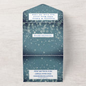 Invitation Tout En Un Snowflakes Snow Blue Winter Wonderland Mariage (Dehors)