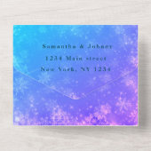 Invitation Tout En Un Snowflakes Snow Blue Winter Wonderland Mariage (Verso)