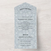 Invitation Tout En Un Snowflakes Sweet 16 Jolie Grey Girly (À l'intérieur)