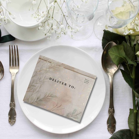 Invitation Tout En Un Soft Abstrait Botanical Grey Green Photo QR Code