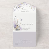 Invitation Tout En Un Soft Lilac Fleur sauvage Butterfly Garden Mariage (Dehors)
