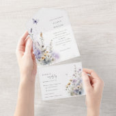 Invitation Tout En Un Soft Lilac Fleur sauvage Butterfly Garden Mariage (Déchirure)