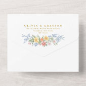 Invitation Tout En Un Soft Pastel Ornate Spring Garden Floral Wedding (Verso)