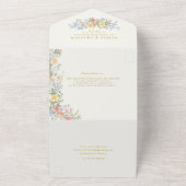 Invitation Tout En Un Soft Pastel Ornate Spring Garden Floral Wedding (Dehors)