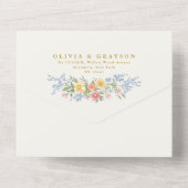 Invitation Tout En Un Soft Pastel Ornate Spring Garden Floral Wedding (Verso)