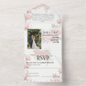 Invitation Tout En Un Soft Pastel Papier Garden | Mariage floral minimal (À l'intérieur)