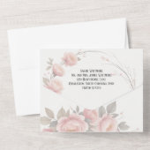 Invitation Tout En Un Soft Pastel Papier Garden | Mariage floral minimal (Verso)