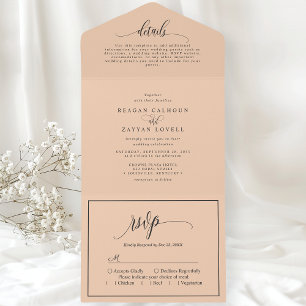Invitation Tout En Un Soft Peach Simple Modern Script